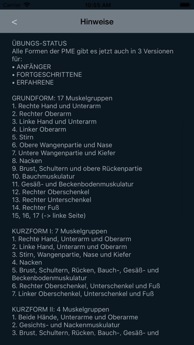 Progressive Muskelentspannung. Screenshot