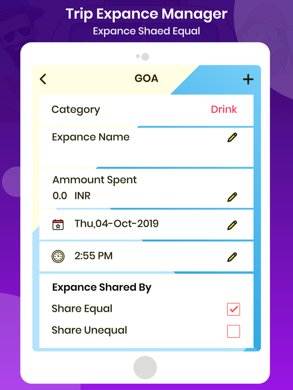 Budget Manager& Travel Expense iPad screenshot