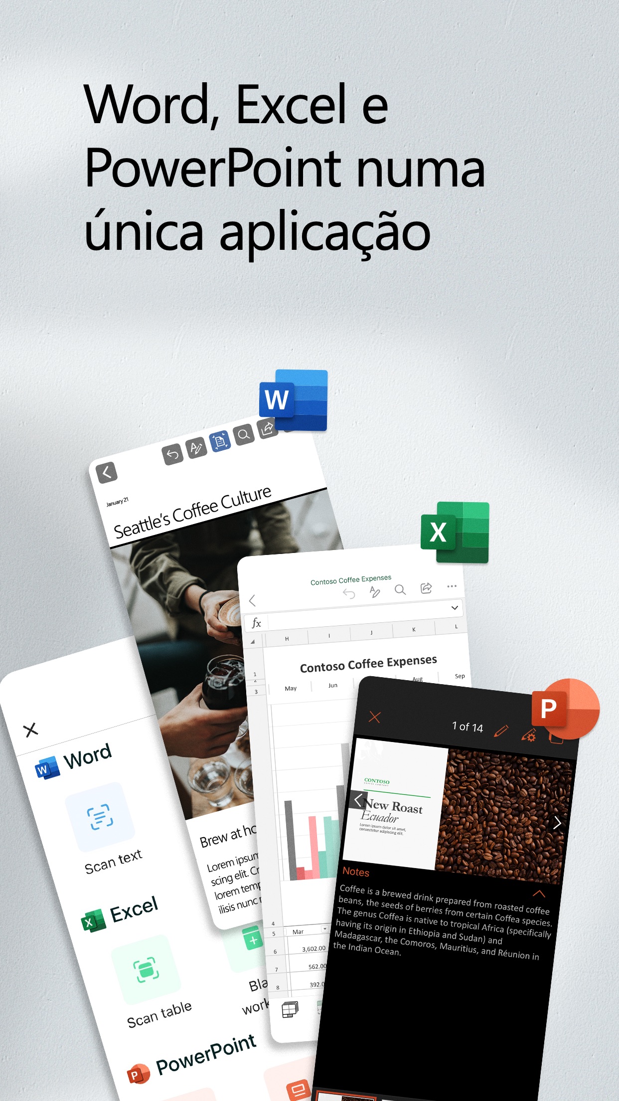 Screenshot do app Microsoft Office