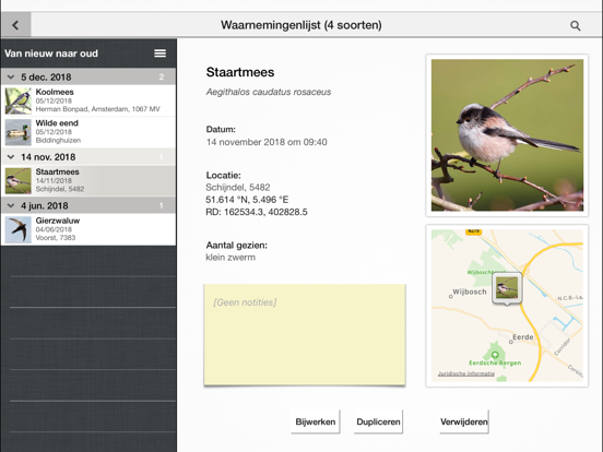 Vogels in Nederland Pro iPad app afbeelding 7