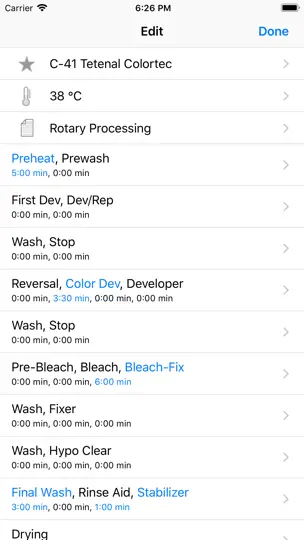 Captura de pantalla de Darkroom Lab Timer en iPhone 4