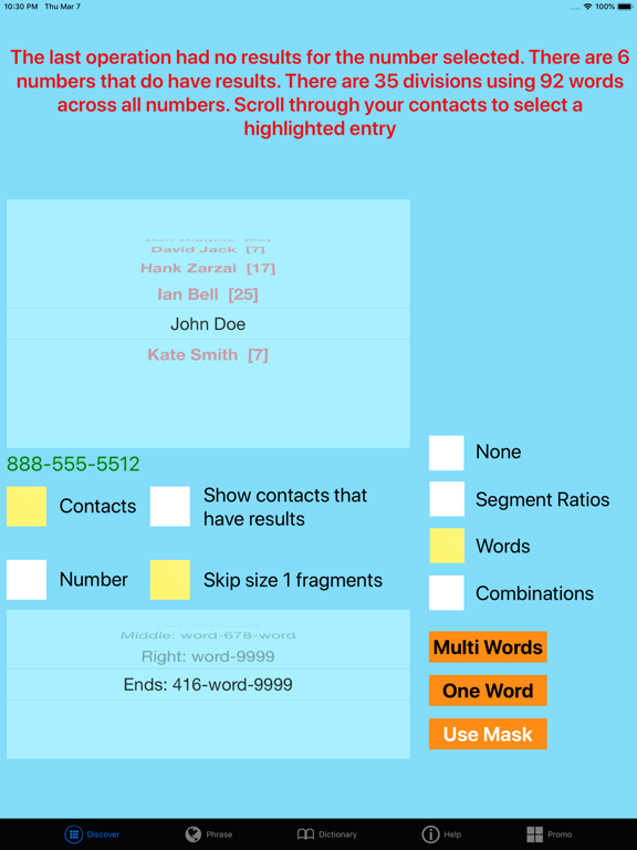 Phone Number in Words iPad screenshot