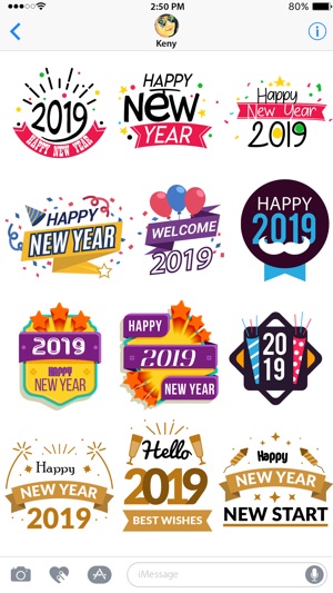 Happy New Year Sticker 2019