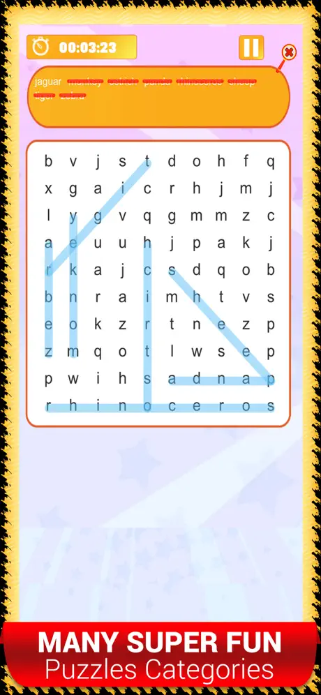 Word Search Puzzles Kids Games