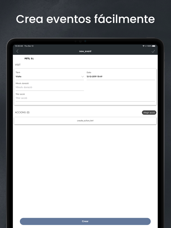 Gosbi CRM iPad screenshot