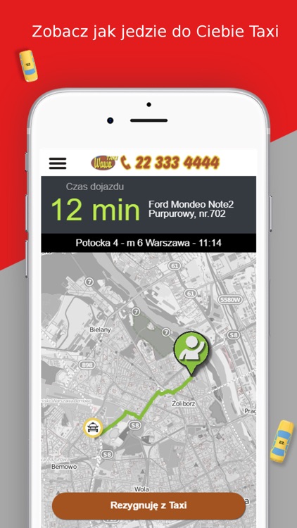 WAWA TAXI Warszawa 22 333 4444 screenshot-3