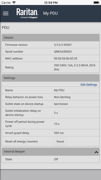 Raritan PDView Screenshot