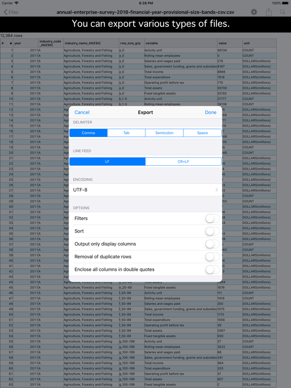CSVReader iPad screenshot 4 - Developer Tools app