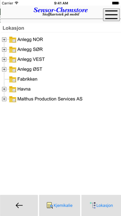 Sensor Chemstore Screenshot