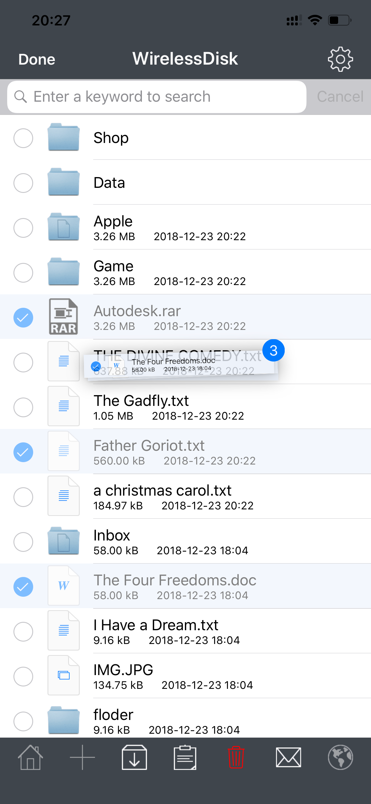 WirelessDisk－Zip Rar Compress screenshot 3