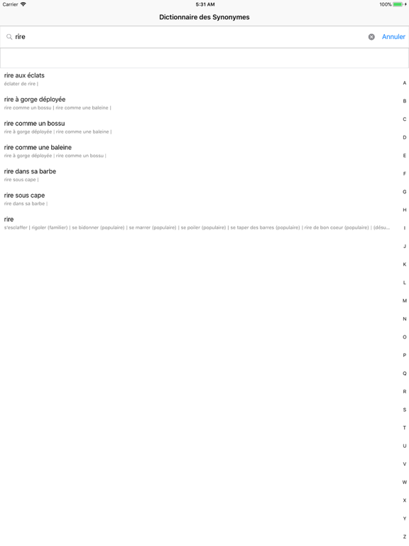 Dictionnaire des Synonymes iPad screenshot 4 - Reference app