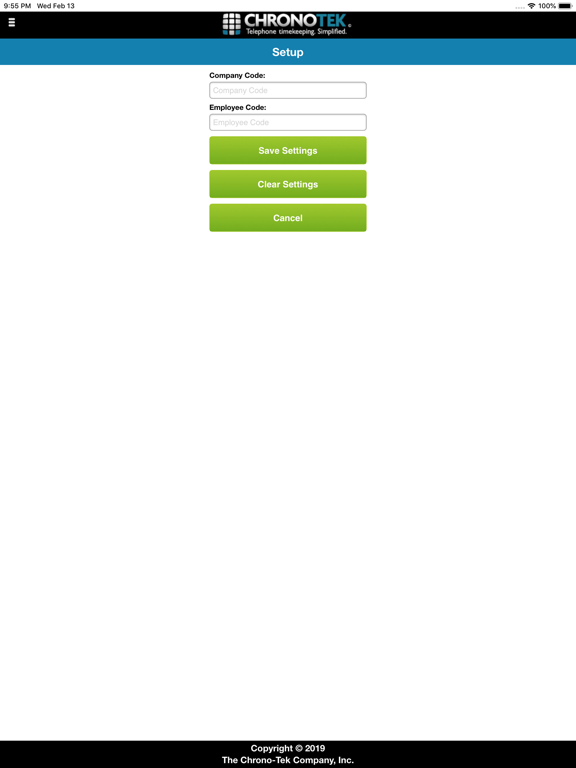 Chronotek Dialer App iPad screenshot 1 - Business app