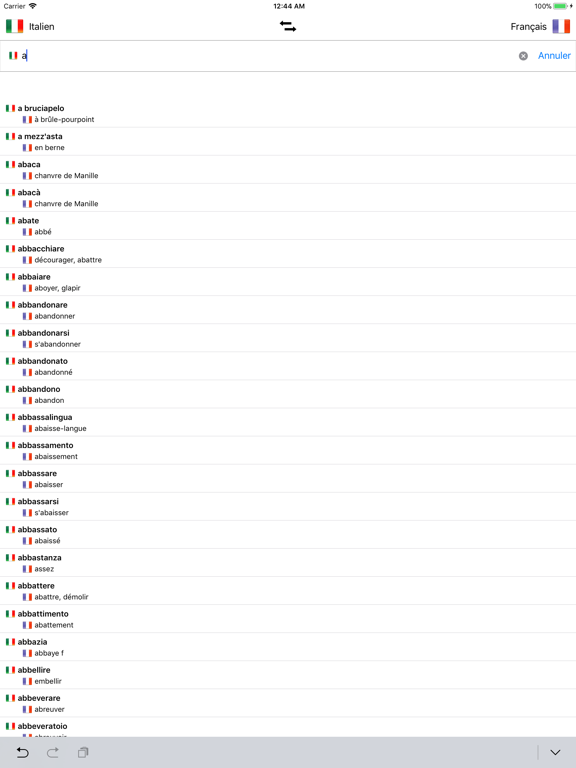 Dictionnaire Italien-Français iPad screenshot 4 - Reference app