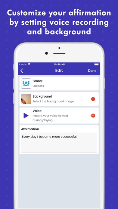 Affirmations - Self Motivation iPhone screenshot 5 - Health & Fitness app