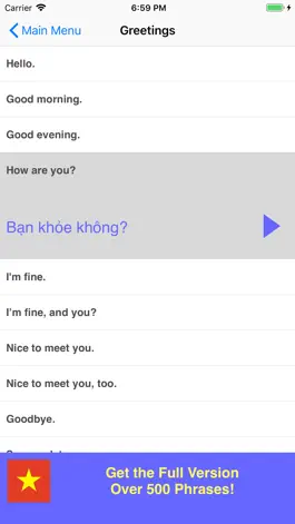 Game screenshot Speak Vietnamese Phrases Lite apk