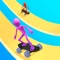 Sky skater race, slide up and down to reach the maximum speed and be the first