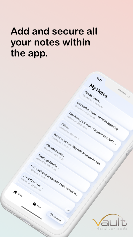 #5. Vault - Hide all your secrets (iOS) 由: Seraphic Infosolutions Pvt Ltd