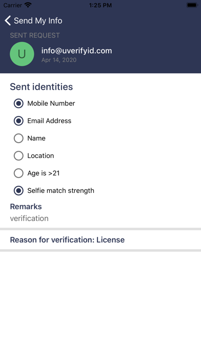 uverifyID Screenshot