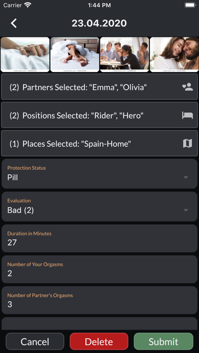 Intimassy-Sex Tracker Calendar Screenshot