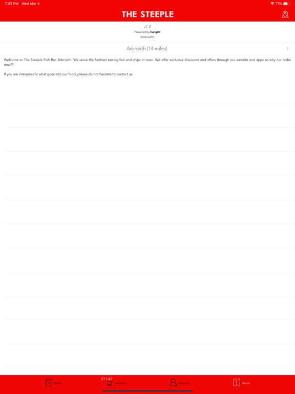 Steeple Fish Bar Arbroath iPad screenshot