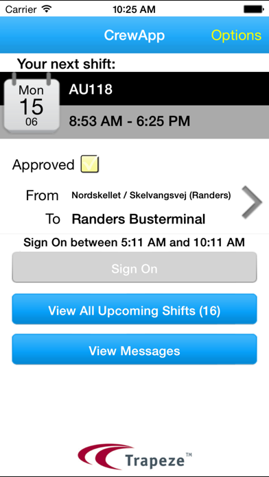 CrewApp Trapeze Screenshot