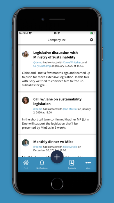 Stakeholder Engagement Tool Screenshot