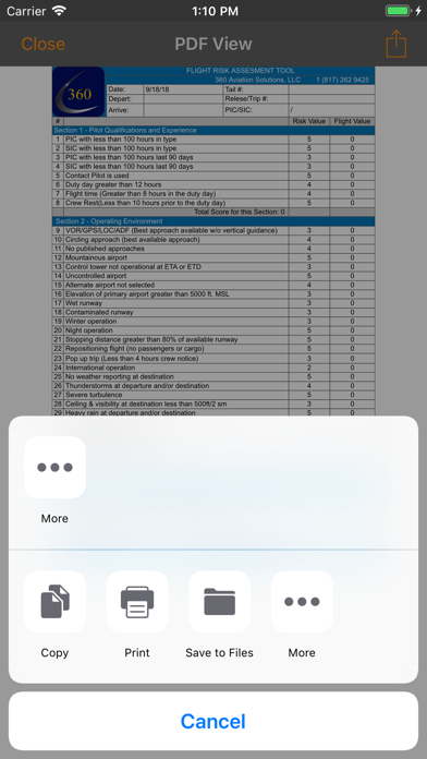 Flight Risk Assessment (FRAT) screenshot 4