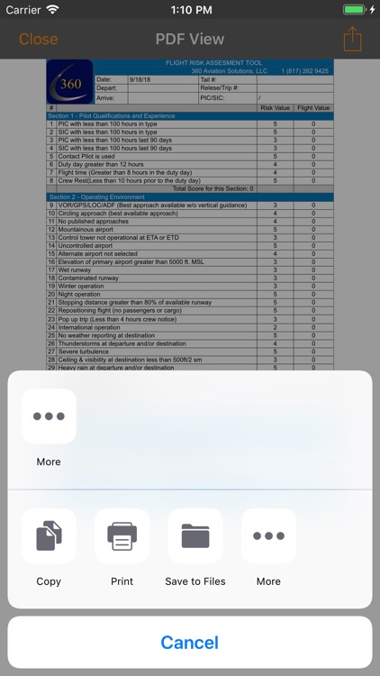 Flight Risk Assessment (FRAT) screenshot-3