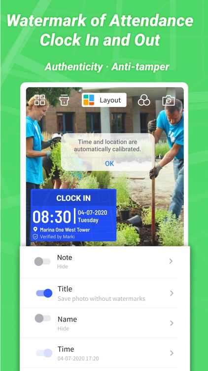 Marki: timestamp & GPS camera