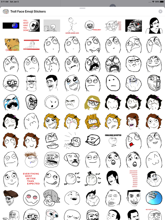 Screenshot #4 pour Troll Face Emoji Stickers