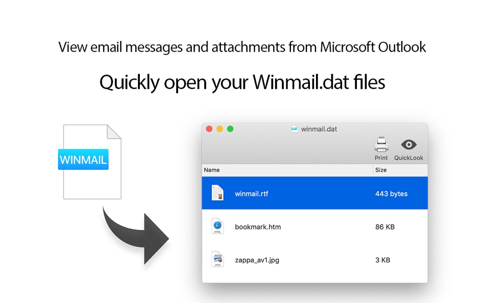 Open Winmail.dat - File Opener - 2.1.1 - (macOS)