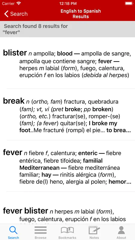 Eng-Span Medical Dictionary 4E screenshot 8 of 10
