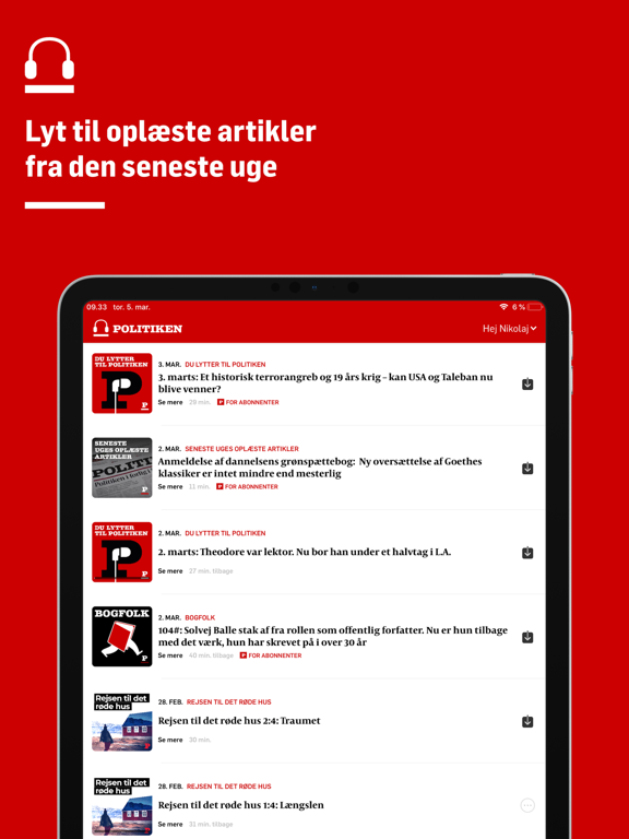 Screenshot #6 pour Politiken Podcast