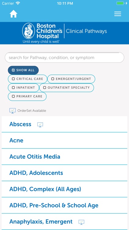 BCH Clinical Pathways
