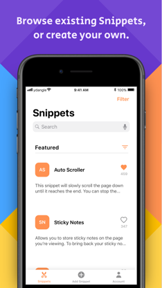 Safari Snippets screenshot 2