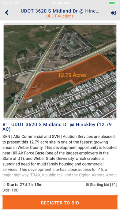 UDOT Auctions Screenshot