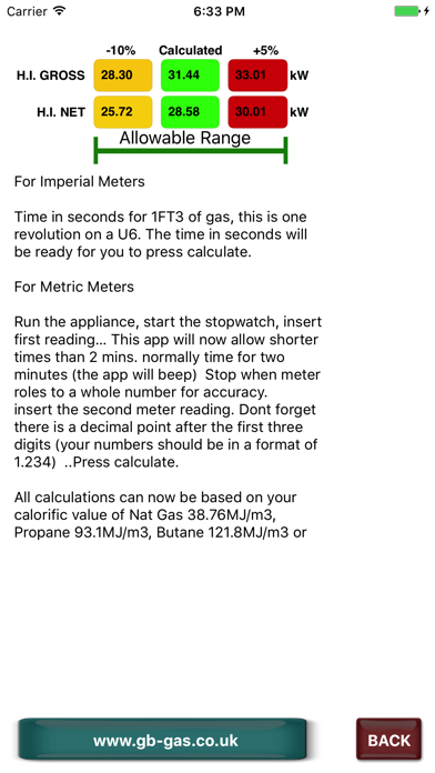 GB Gas Rate Calculator Screenshot