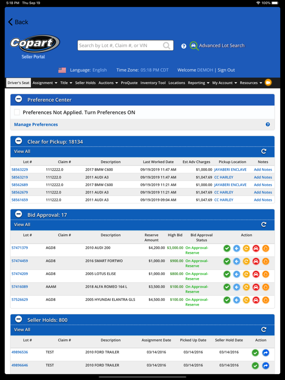 Copart - Seller Mobile iPad screenshot 8 - Business app
