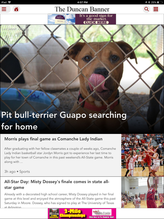 Duncan Banner iPad screenshot 1 - News app