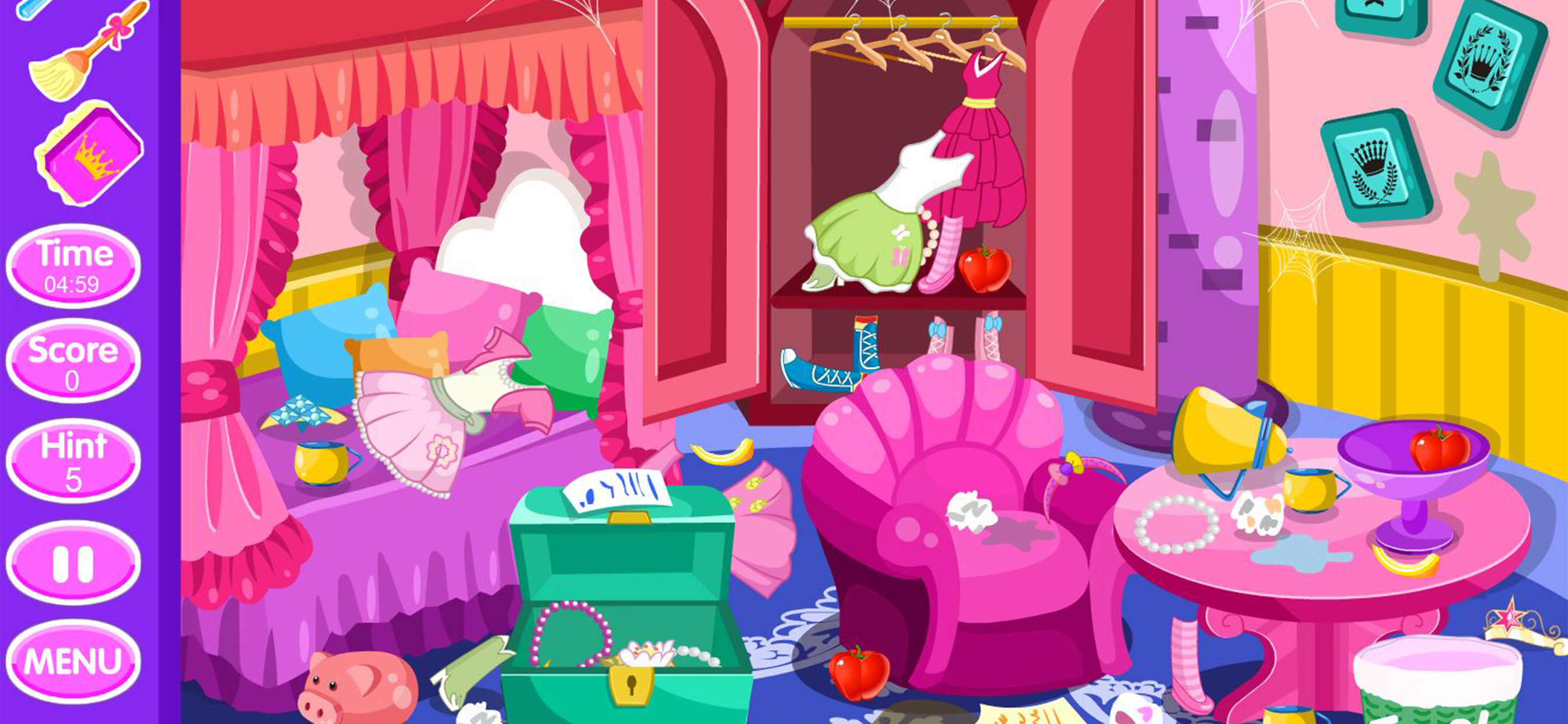Princess room cleanup games