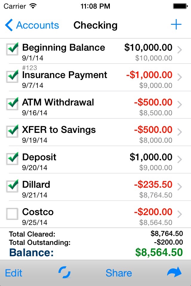 Accounts 2 Checkbook screenshot 3