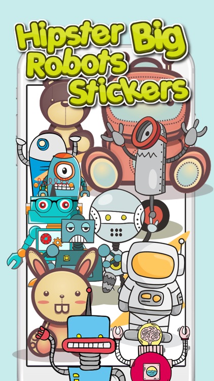 Hipster Big Robots Stickers