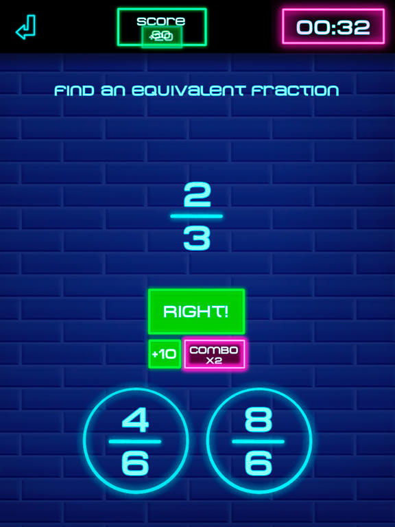 Fraction Challenge iPad screenshot 6 - Games app