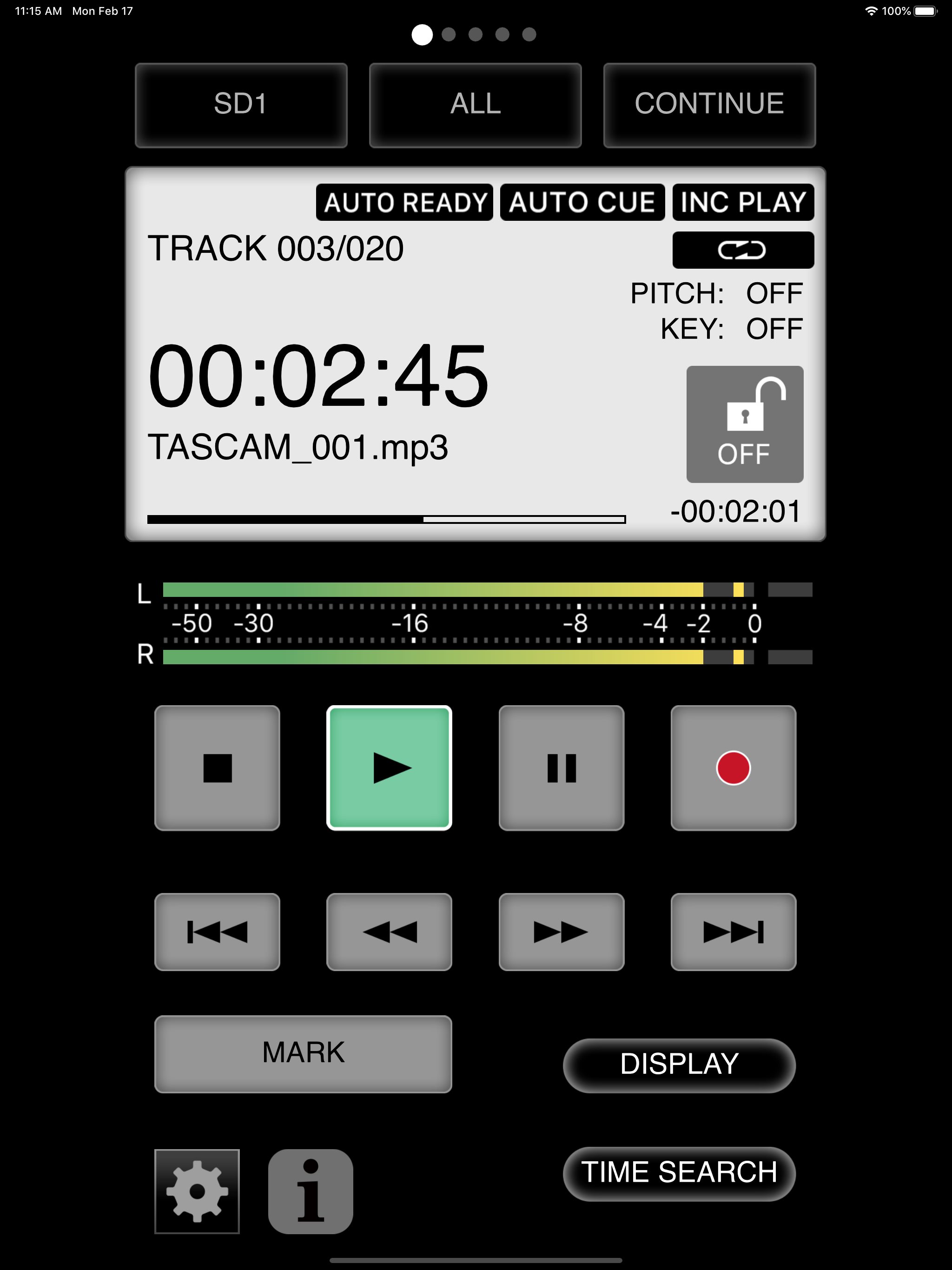 TASCAM SS250 CONTROL