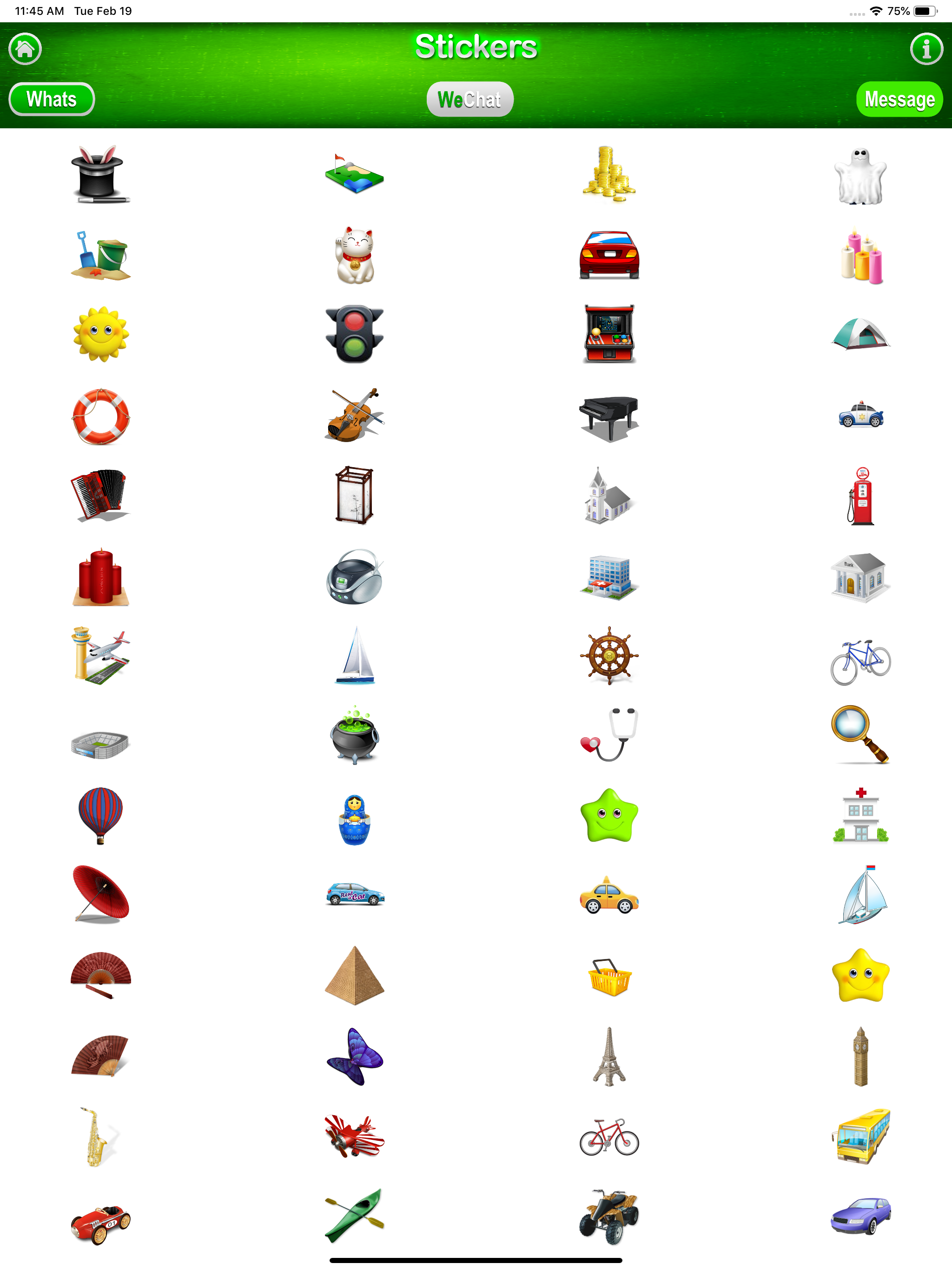 3D Stickers Lite, Messages