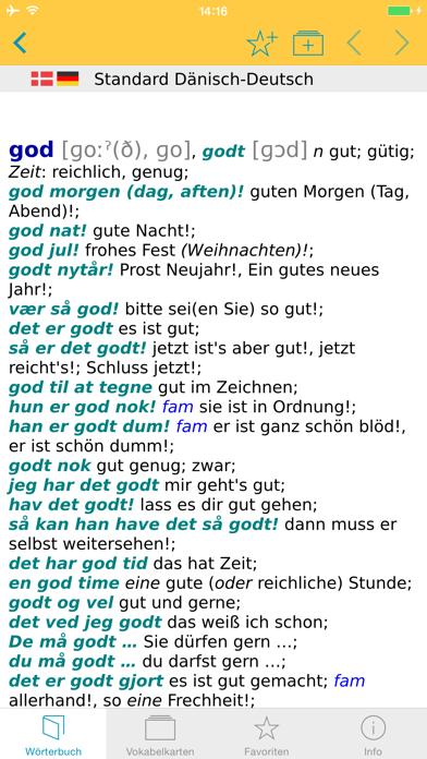 Screenshot #1 pour Dänisch Deutsch Wörterbuch