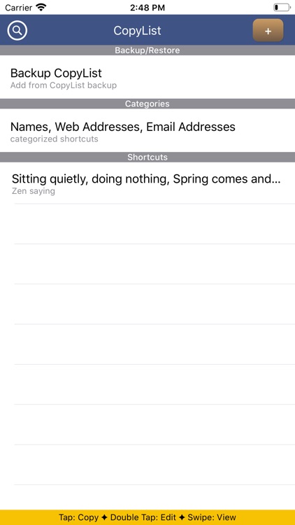 CopyListK shortcuts utility