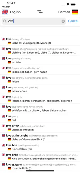 Game screenshot German/English Dictionary hack