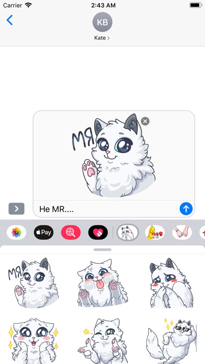 SnowBall Cat Stickers