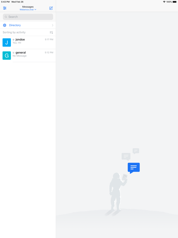 Webence Chat iPad screenshot 2 - Business app